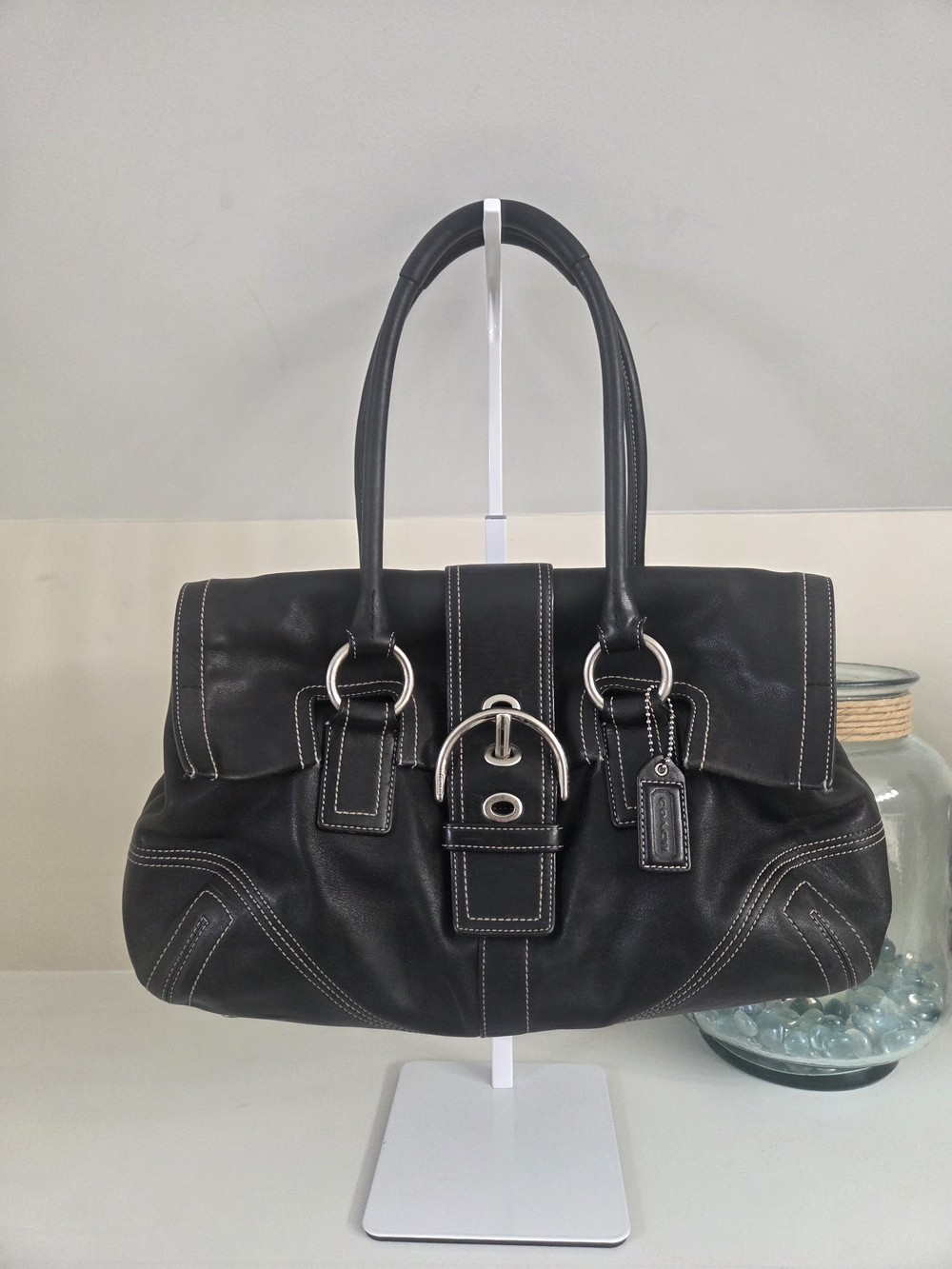 Vintage Coach Soho Satchel with Contrast Stitching